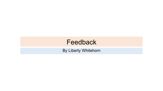 Feedback
By Liberty Whitehorn
 