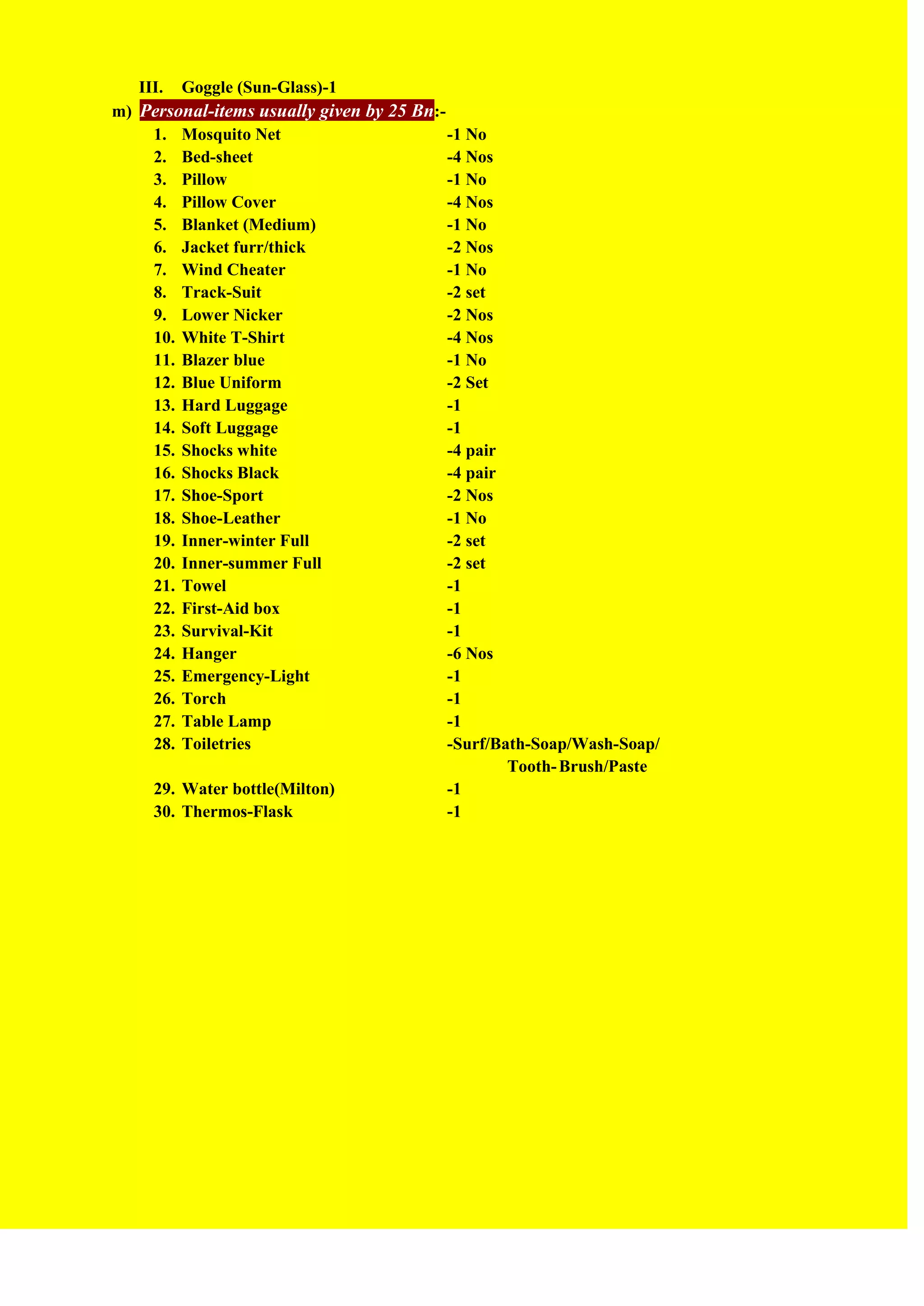 Guideline/Checklist for Contingent Medical Officer going on UN Mission ...