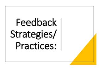 Feedback
Strategies/
Practices:
 