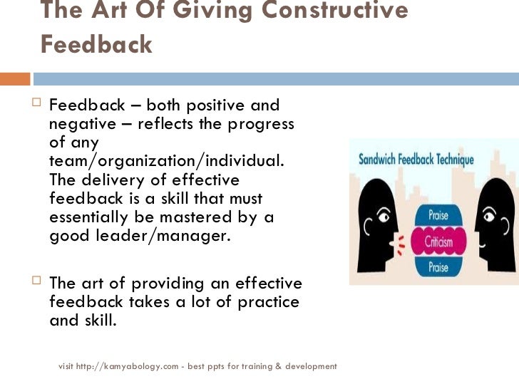The Art of Giving Constructive Feedbackexcellent for training