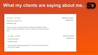 What my clients are saying about me..
 