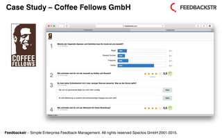 Feedbackstr – Simple Enterprise Feedback Management. All rights reserved Spectos GmbH 2001-2015.
Case Study – Coffee Fellows GmbH
 