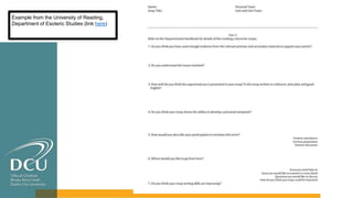 Example from the University of Reading,
Department of Esoteric Studies (link here)
 