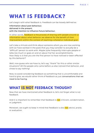 Feedback Your Way - The Ultimate Guide for Effective Feedback | PDF