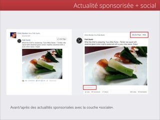 Actualité sponsorisée + social




Avant/après des actualités sponsorisées avec la couche «sociale».
 