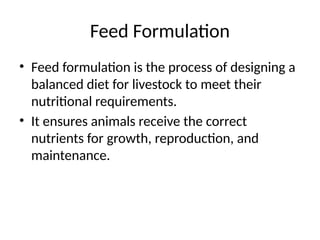 Comprehensive Guide to Feed Formulation and Livestock Rations for ...