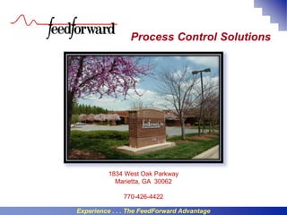 1834 West Oak Parkway
Marietta, GA 30062
770-426-4422
Process Control Solutions
Experience . . . The FeedForward Advantage
 