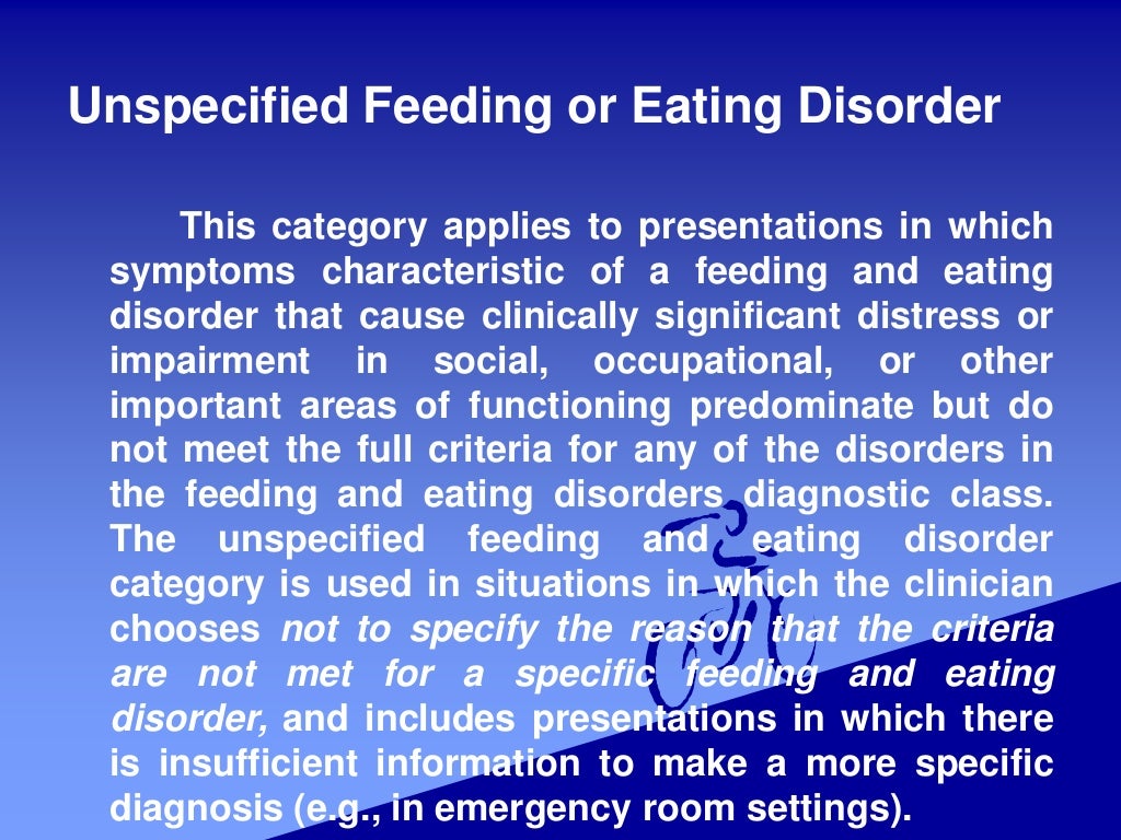 Feeding and eating disorder dsm V