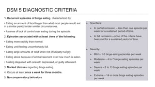 The feeding and eating disorders - DSM 5 disorders | PPTX