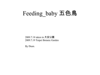 Feeding_baby 五色鳥


2009.7.18 taken in 大安公園
2009.7.19 Taipei Botanic Garden

By Duan.
 