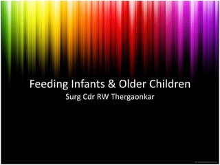 Feeding Infants & Older Children
Surg Cdr RW Thergaonkar
 