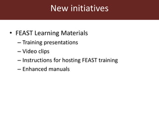 Feeding innovation – Update on the feed innovation toolkit and where we are with FEAST and Techfit