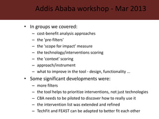 Feeding innovation – Update on the feed innovation toolkit and where we are with FEAST and Techfit