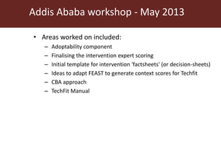 Feeding innovation – Update on the feed innovation toolkit and where we are with FEAST and Techfit