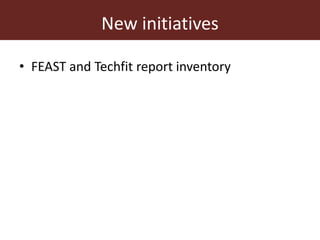 Feeding innovation – Update on the feed innovation toolkit and where we are with FEAST and Techfit