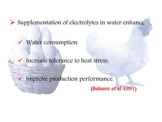 Combating heat stress of poultry by dietary manipulation | PPTX