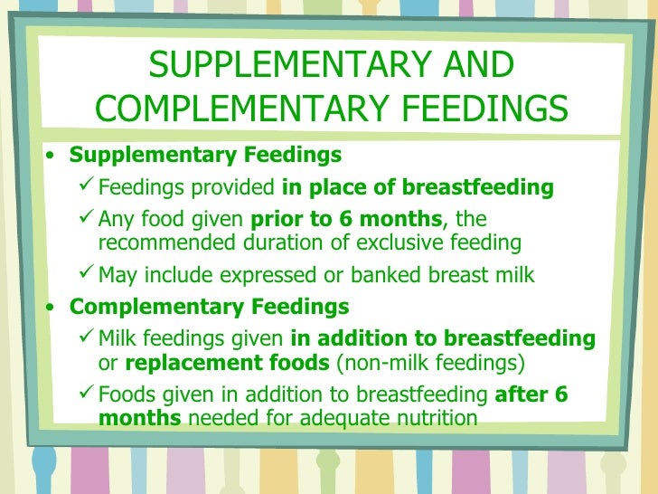 Feeding Of Infants And Children