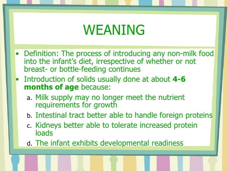 Feeding Of Infants And Children