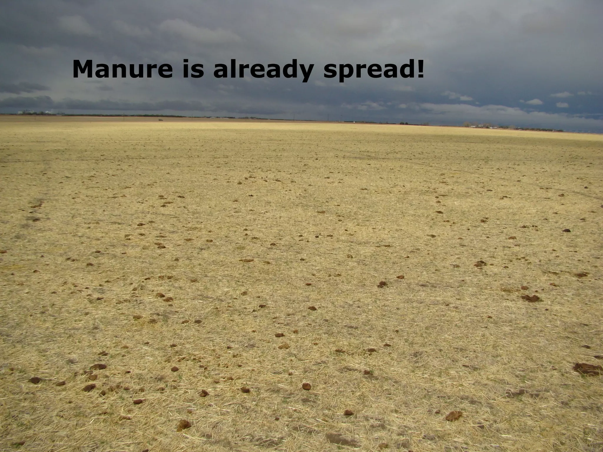 Manure is already spread!
 
