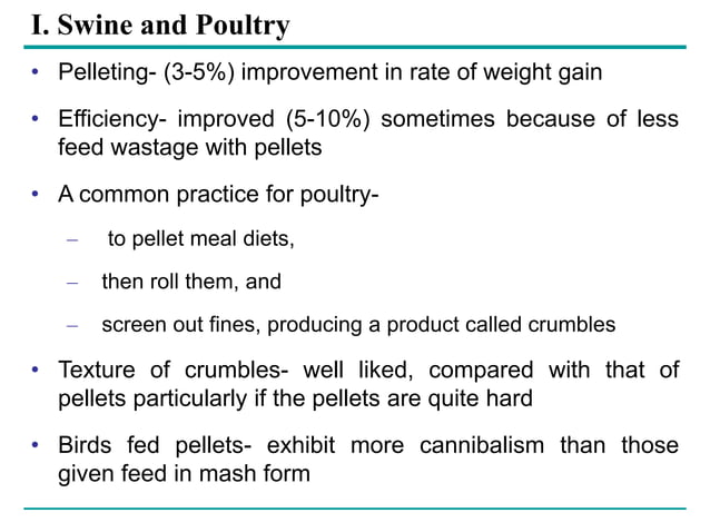 Feed Processing Methods Feed Processing Methods