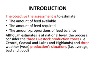 Tanzania Livestock Sector Analysis (LSA): Baseline feed resource assessment 