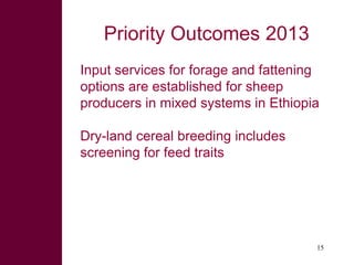 Update on feeds and forages component 1.3