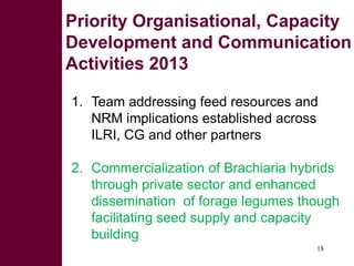 Update on feeds and forages component 1.3