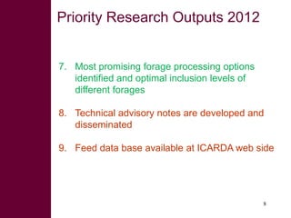 Update on feeds and forages component 1.3