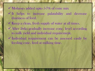 Na, Cl, Ca, P, S are the main minerals to be supplemented.