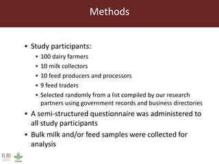 Feed storage practices and attitudes towards milk hygiene in the Greater Addis Ababa milk shed