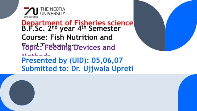 Fish Feeding device and methods , Feed technology.pptx | Agriculture ...