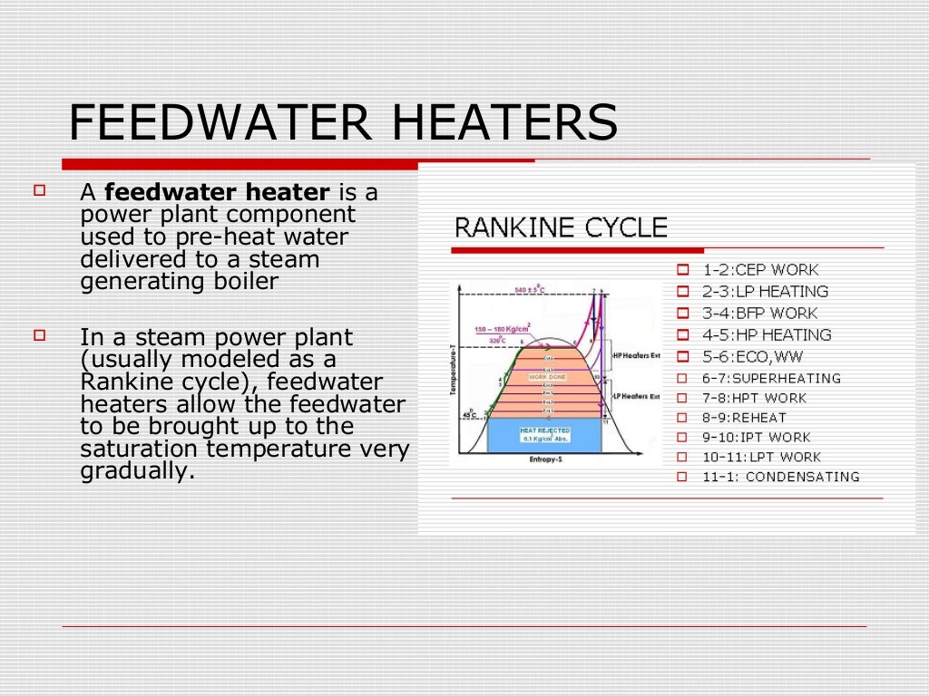 Feedwater heaters in thermal power plants