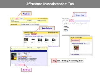 Affordance Inconsistencies: Tab Affordance Inconsistencies: Tab 