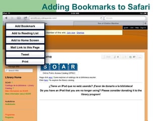 Adding Bookmarks to Safari 