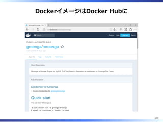 DockerイメージはDocker Hubに
8/22
 