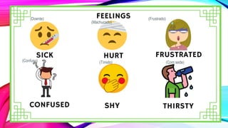 (Com sede)
(Doente)
(Machucado)
(Frustrado)
(Confuso) (Tímido)
 