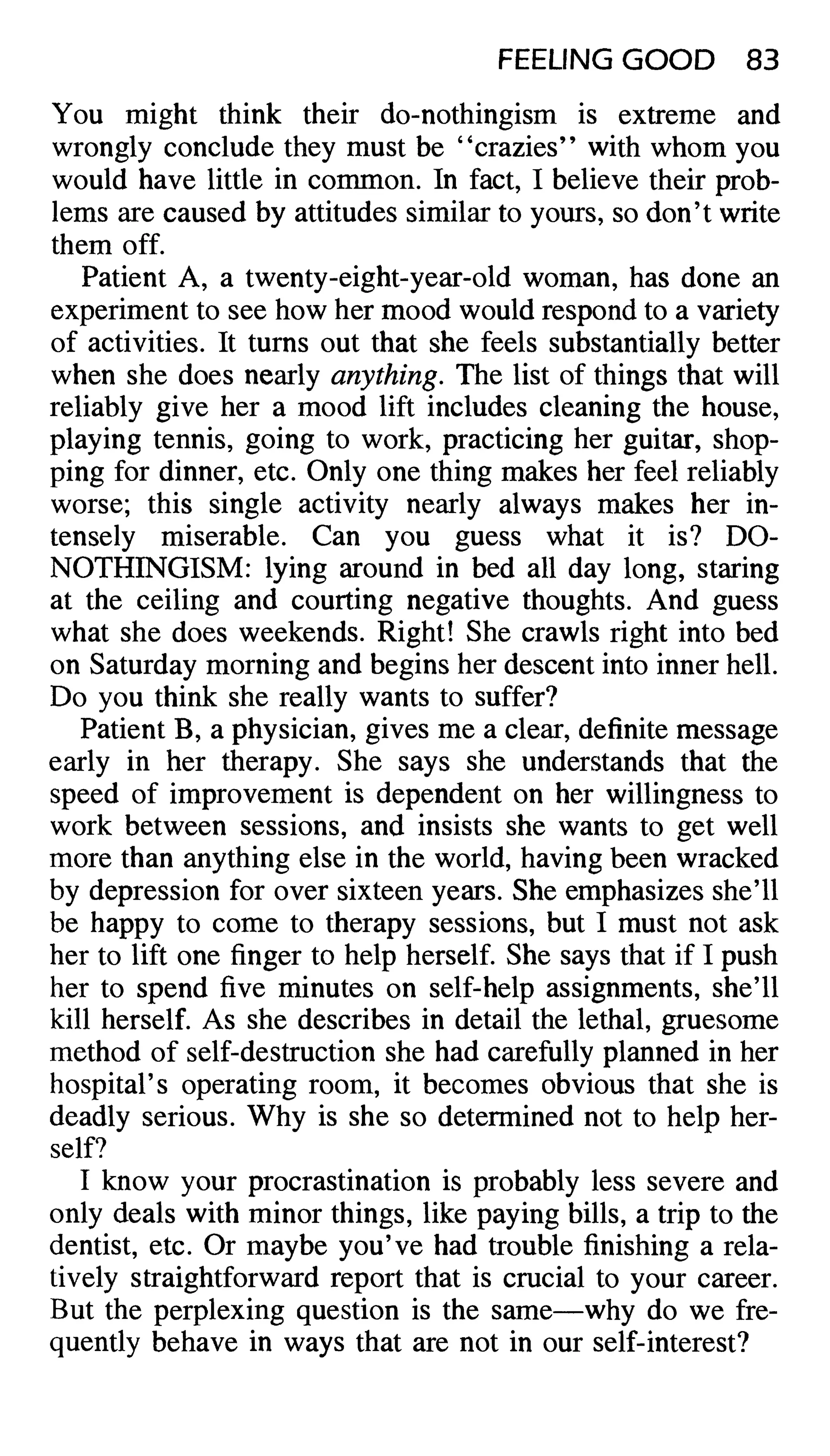 Feeling good the new mood therapy david burns