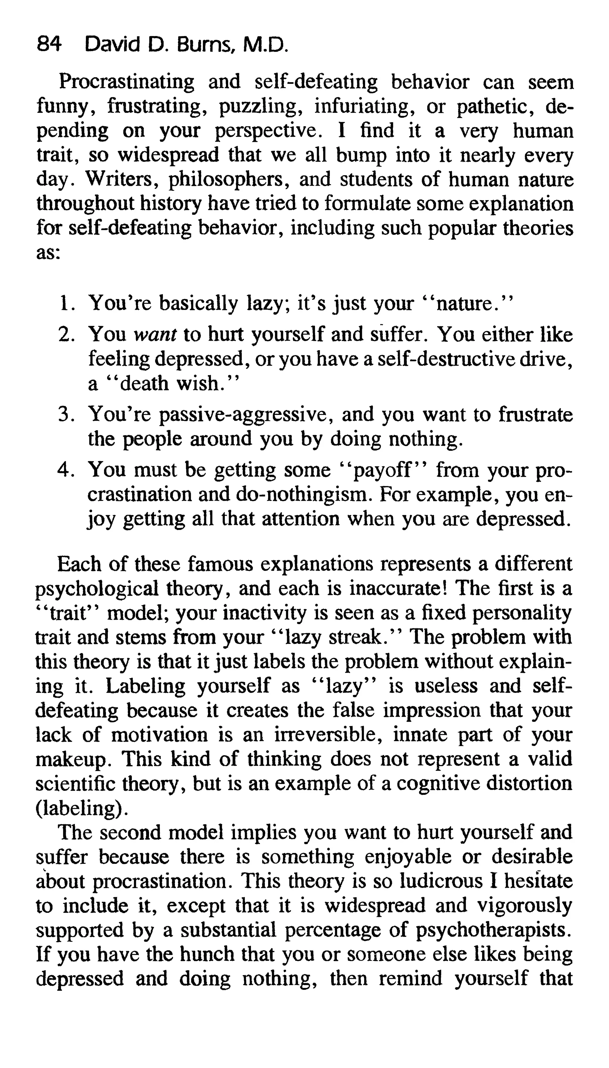 Feeling good the new mood therapy david burns