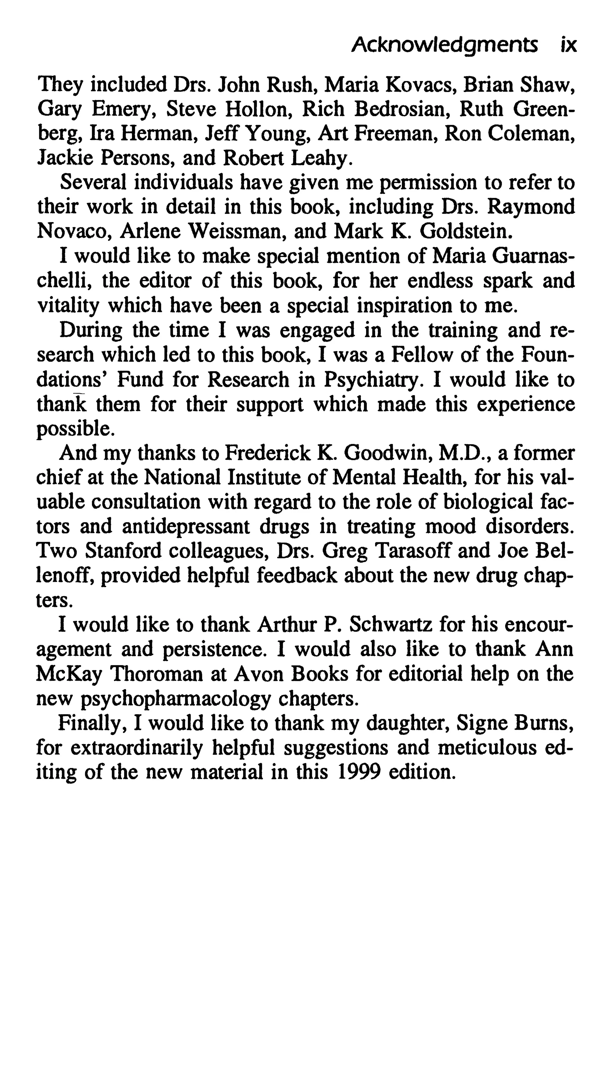 Feeling good the new mood therapy david burns