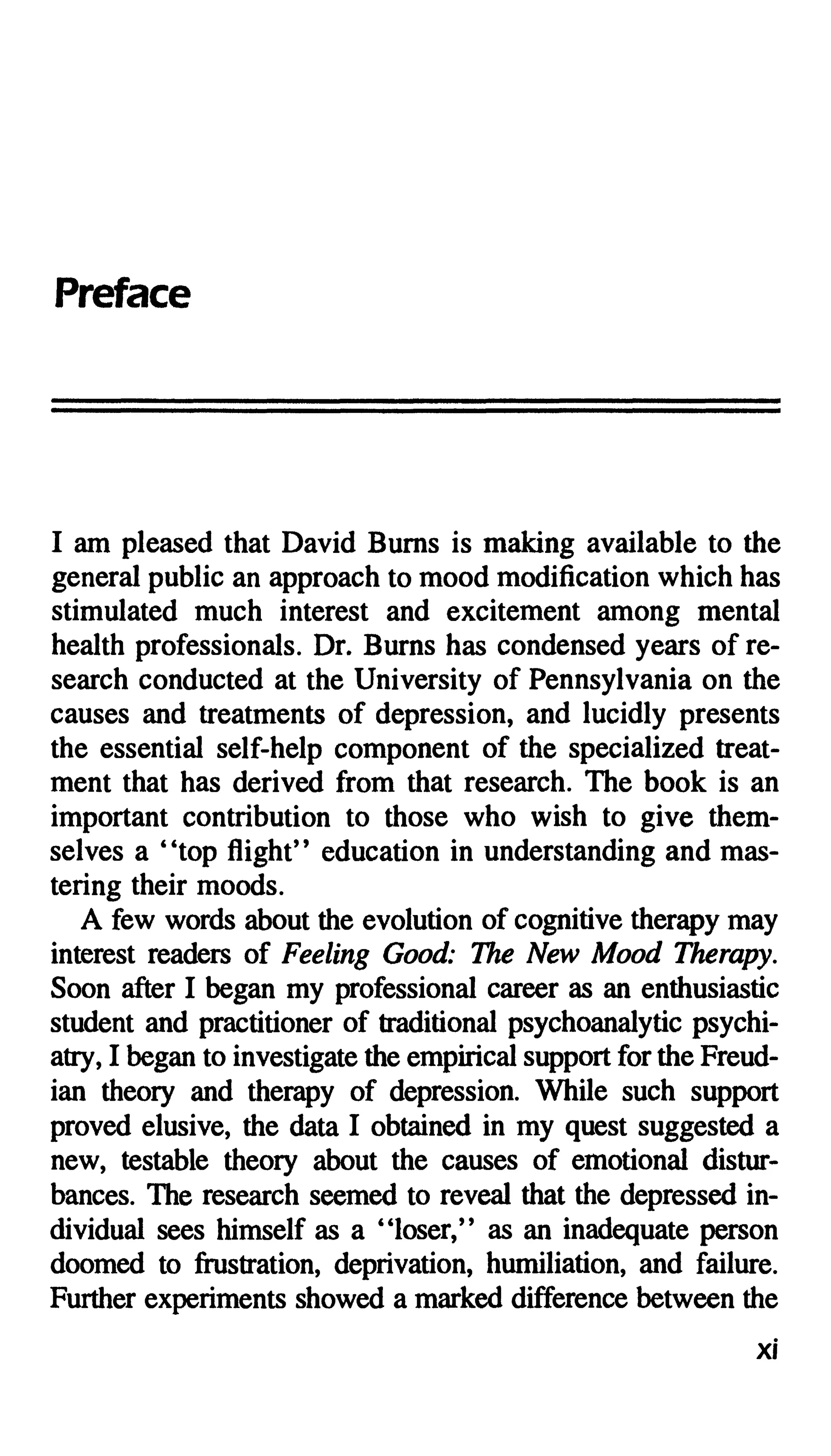 Feeling good the new mood therapy david burns
