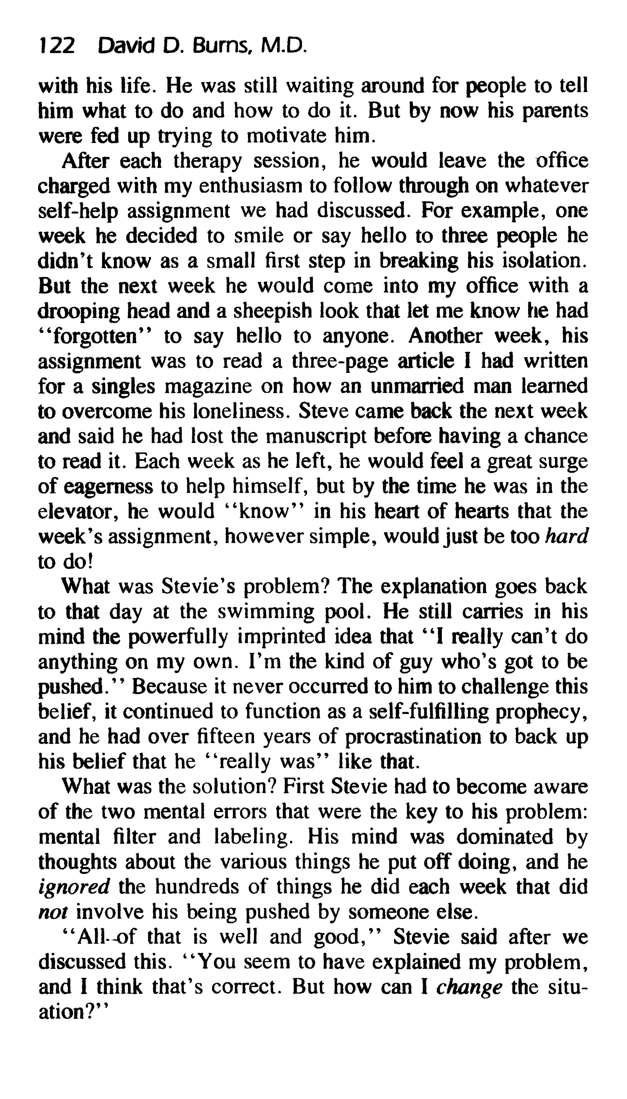 Feeling good the new mood therapy david burns