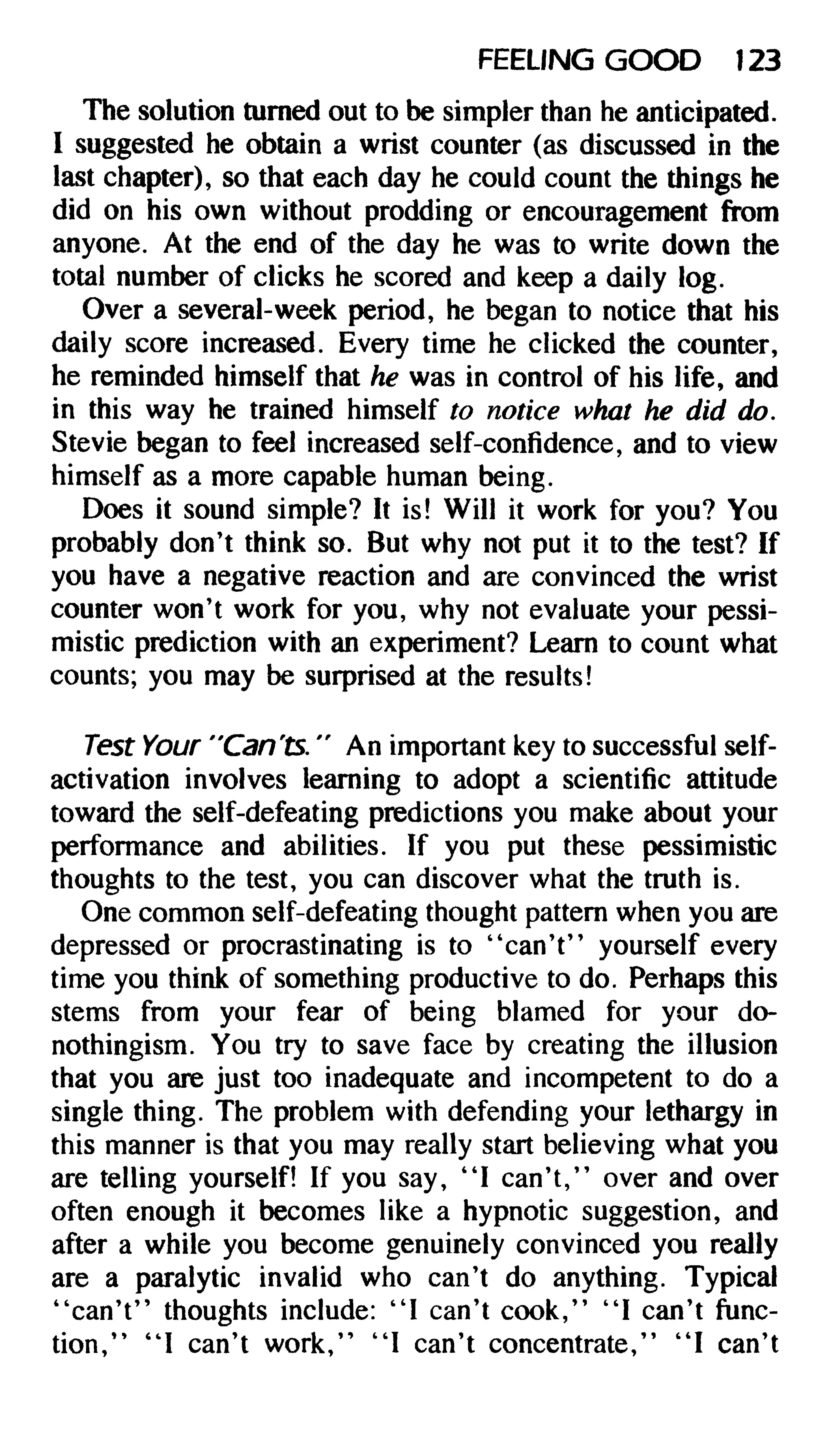 Feeling good the new mood therapy david burns