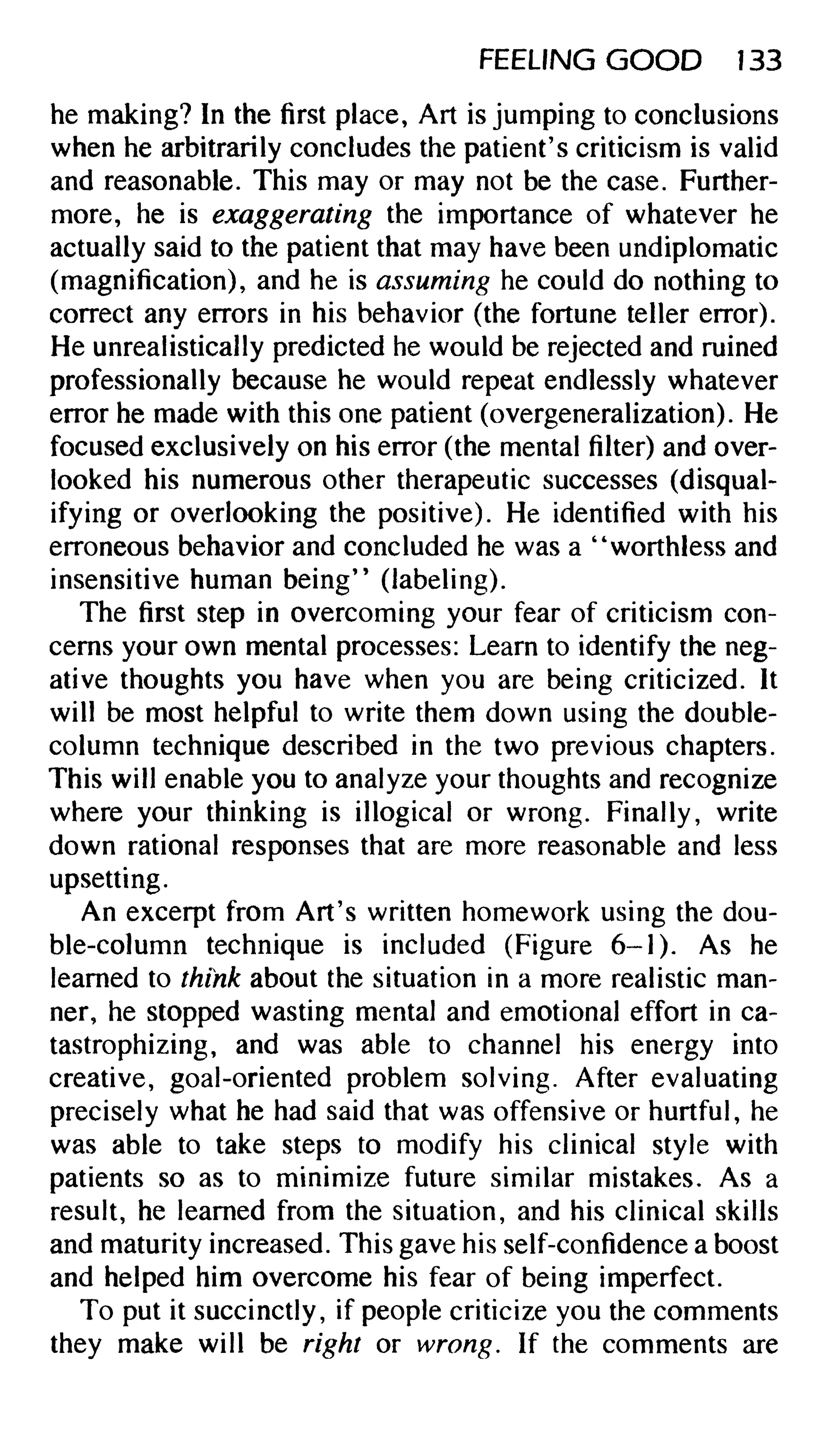 Feeling good the new mood therapy david burns