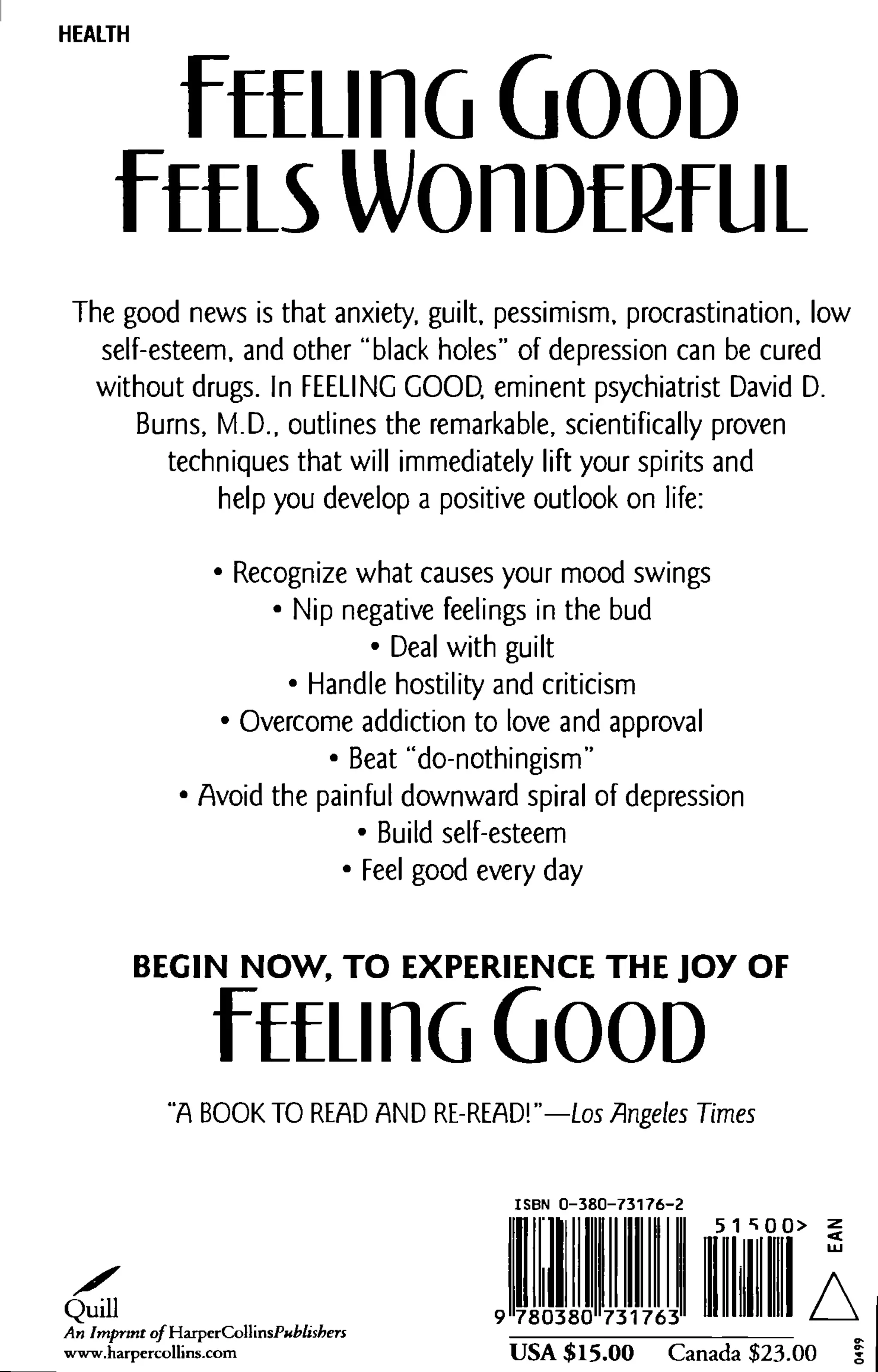 Feeling good the new mood therapy david burns PDF