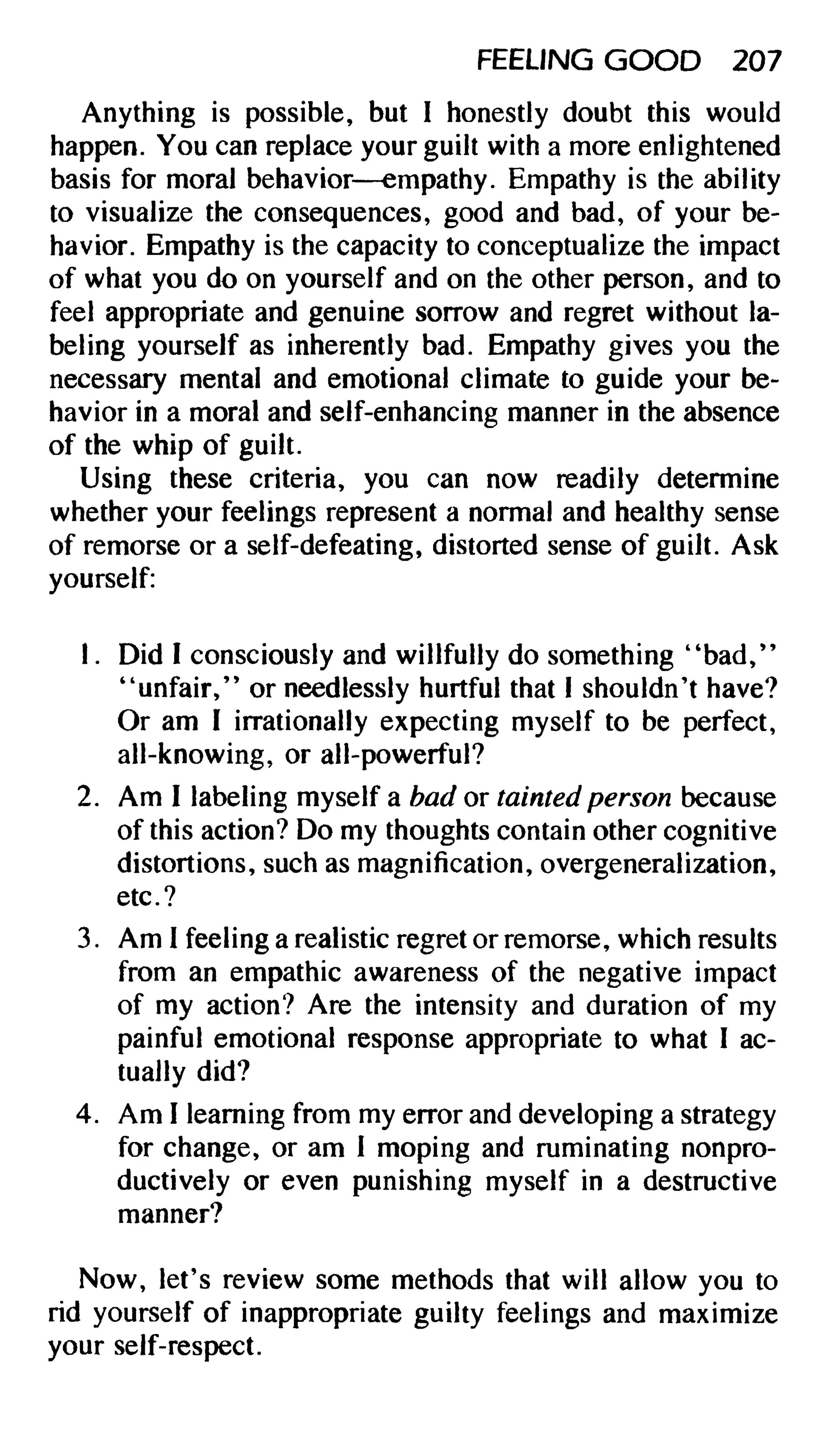 Feeling good the new mood therapy david burns