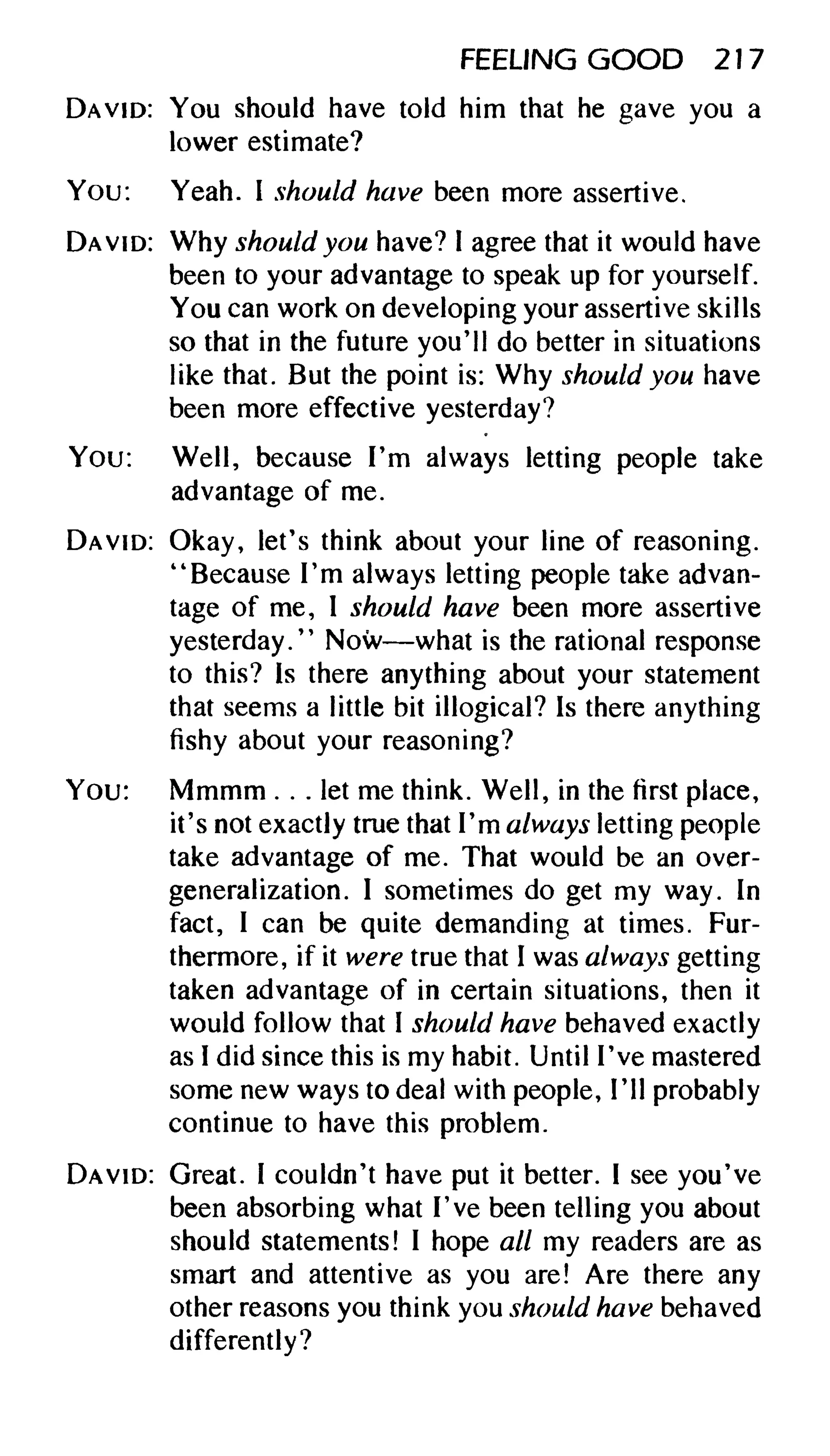 Feeling good the new mood therapy david burns