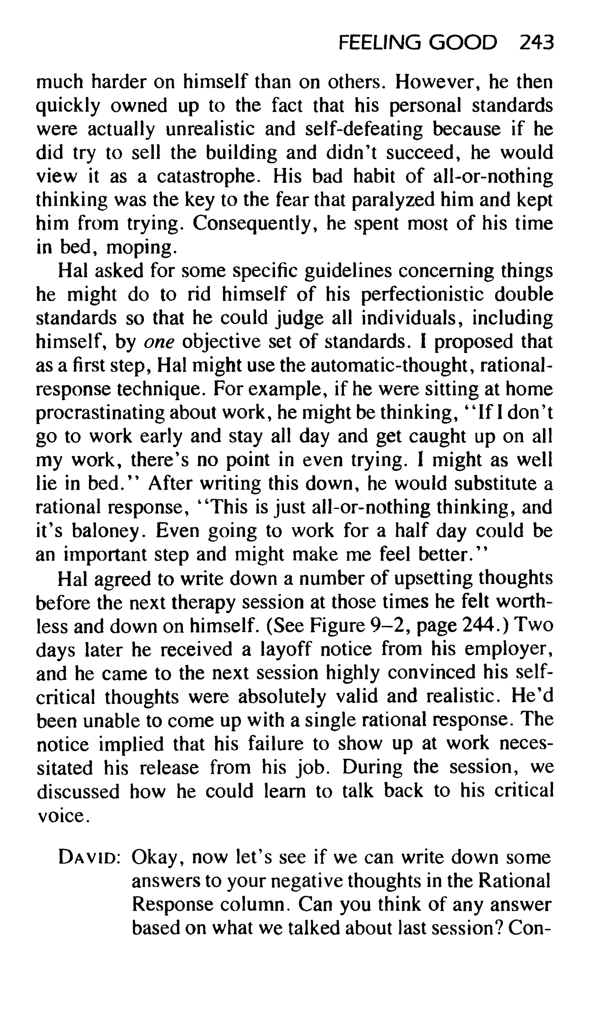 Feeling good the new mood therapy david burns