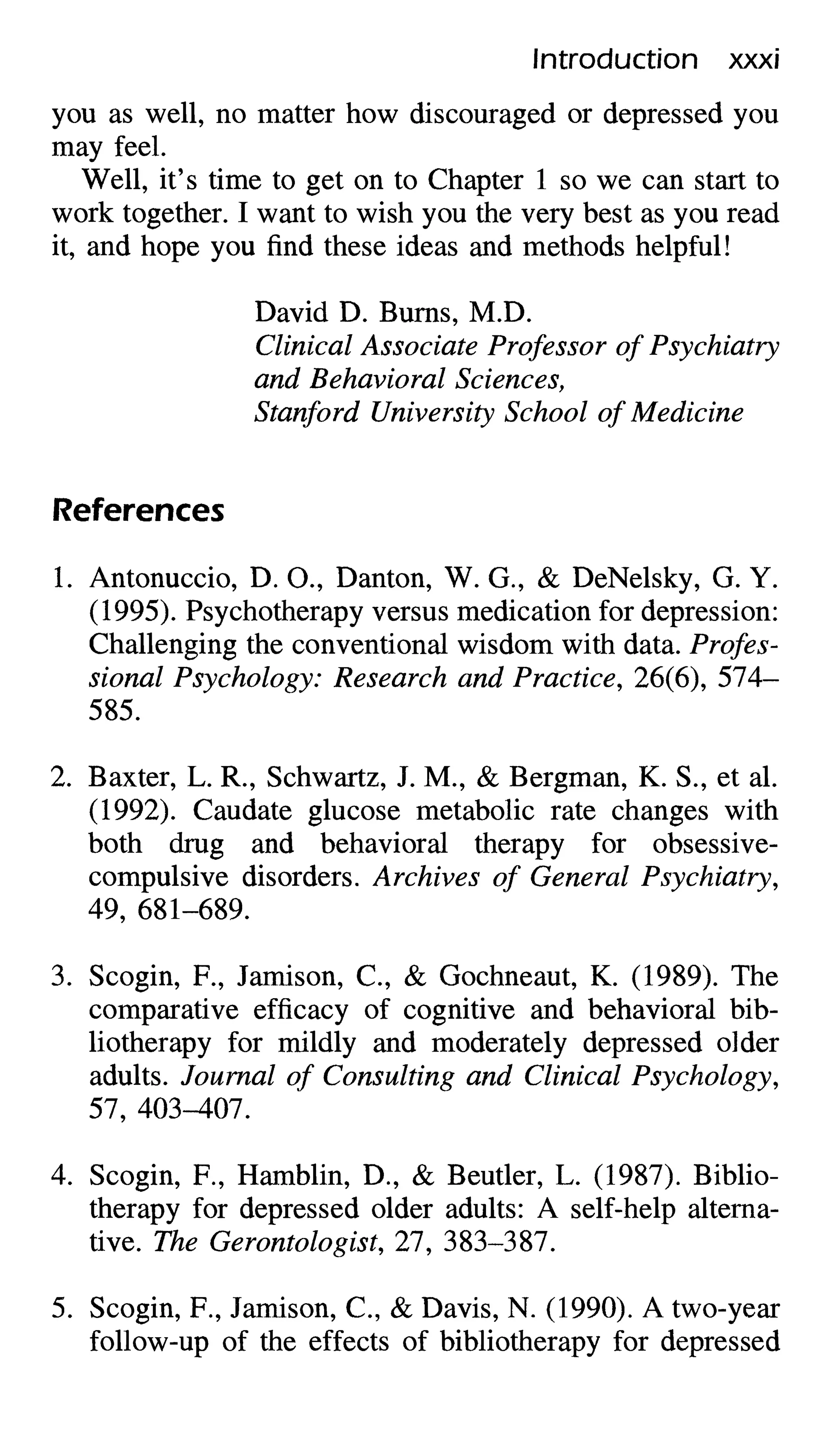 Feeling good the new mood therapy david burns