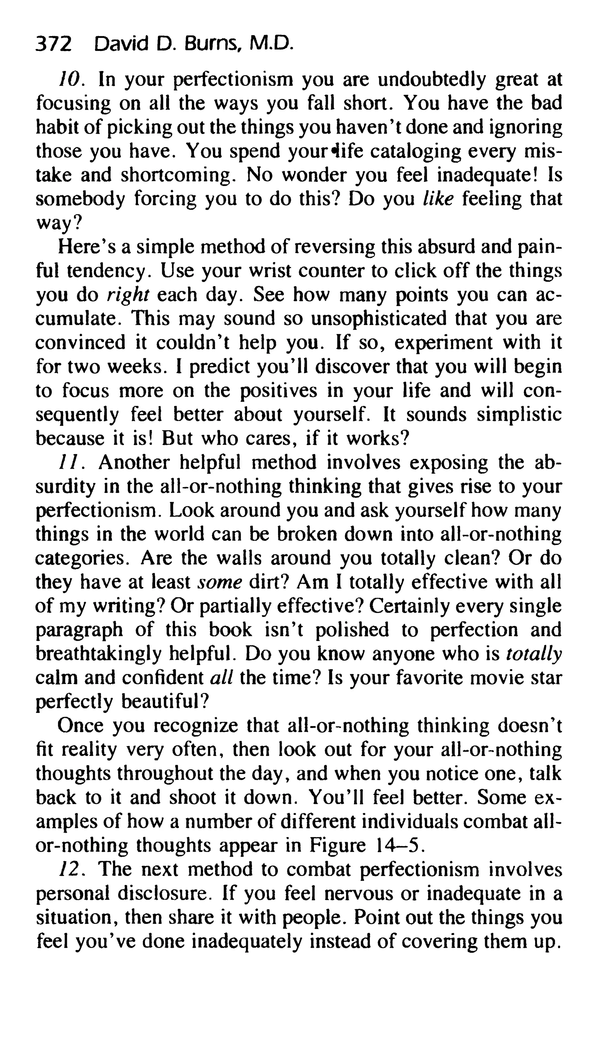 Feeling good the new mood therapy david burns