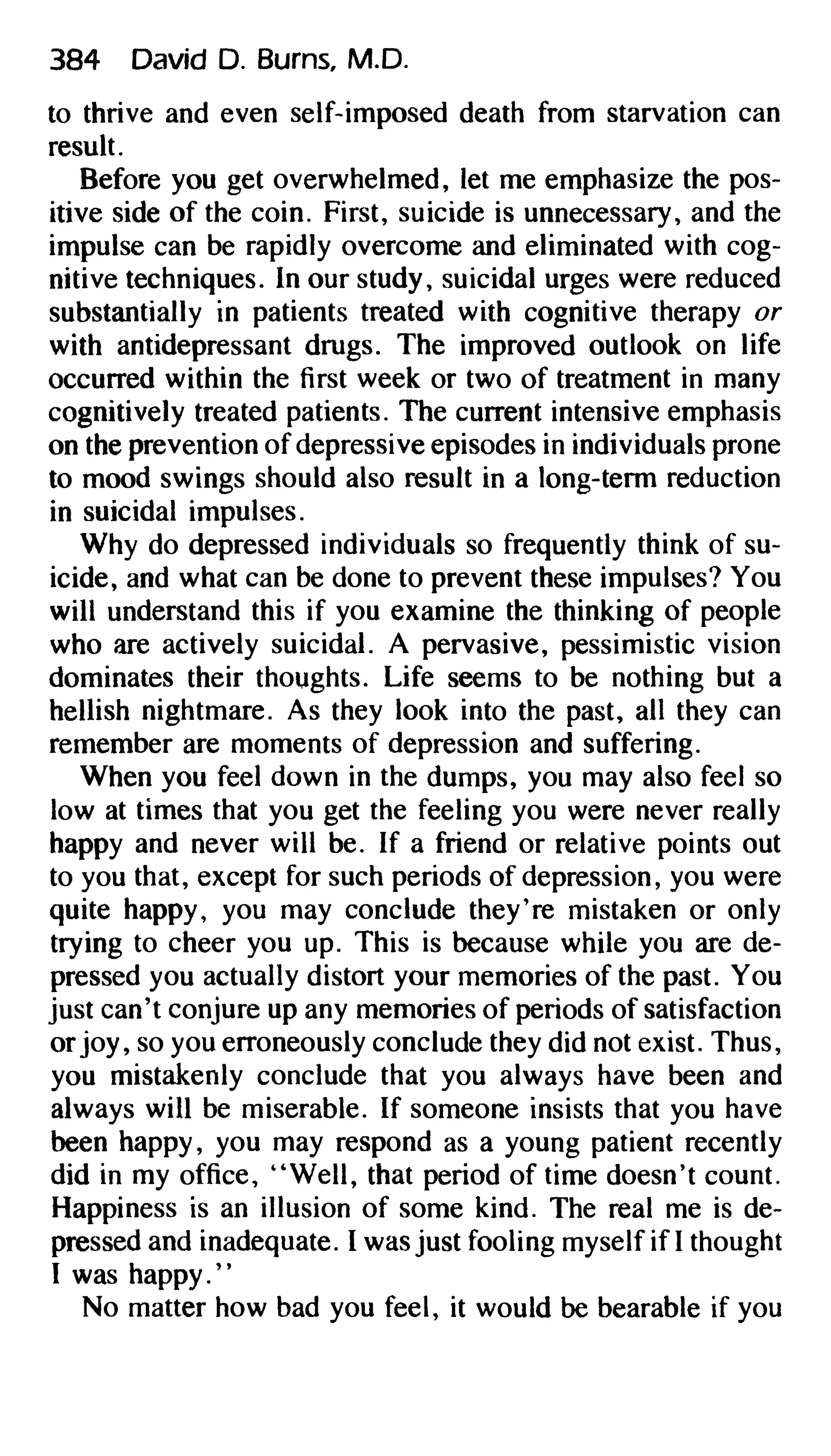 Feeling good the new mood therapy david burns